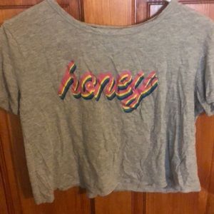 Grey “Honey” Crop Top